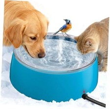 3L Heated Water Bowl, Outdoor Large Heated Dog Bowls, Outside A-Blue