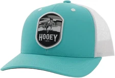 Hooey Mens Cheyenne Logo Adjustable Snapback Cap Hat, Teal/White