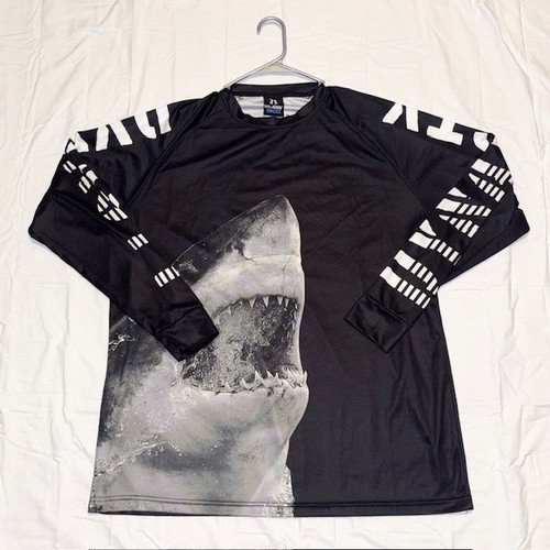 HK Army Dynasty Shirt Mens 2XL Black Shark Long Sleeve Paintball Jersey Skull