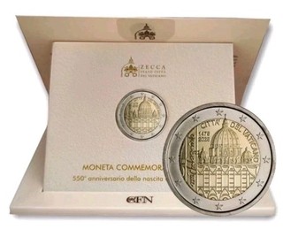 Moneta 2 euro Vaticano 2025 Anniversario nascita di Michelangelo
