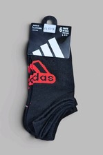 ADIDAS Boys Socks No Show Superlite Climacool Youth 6 Pair Shoe Size 5Y-7Y Black