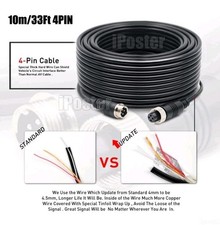 Backup Camera Truck Trailer Rear View 10M 33ft 4Pin Aviation Extension Cable