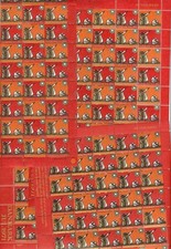 Denmark. 4 Christmas Sheet 1971. Stars. Damaged,Defect Sheets. See Description