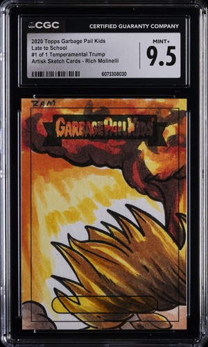 2020 TOPPS GARBAGE PAIL KIDS #1/1 TEMPERMENTAL TRUMP 1/4 CGC 9.5