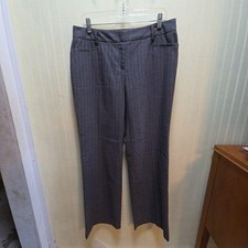 Apt. 9 Dress Pants Womens 10 Gray Twill Pinstripe Lined Stretch Workwear Office