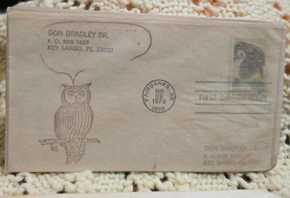 SET OF 4-1978 FIRST DAY OF ISSUE GREAT GREY OWL STAMP FIRST DAY OF ISSUE  - Image 3 of 4