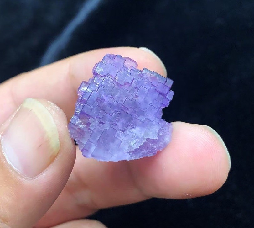 New 12g Natural Purple Stepped Fluorite Mineral Specimen from China