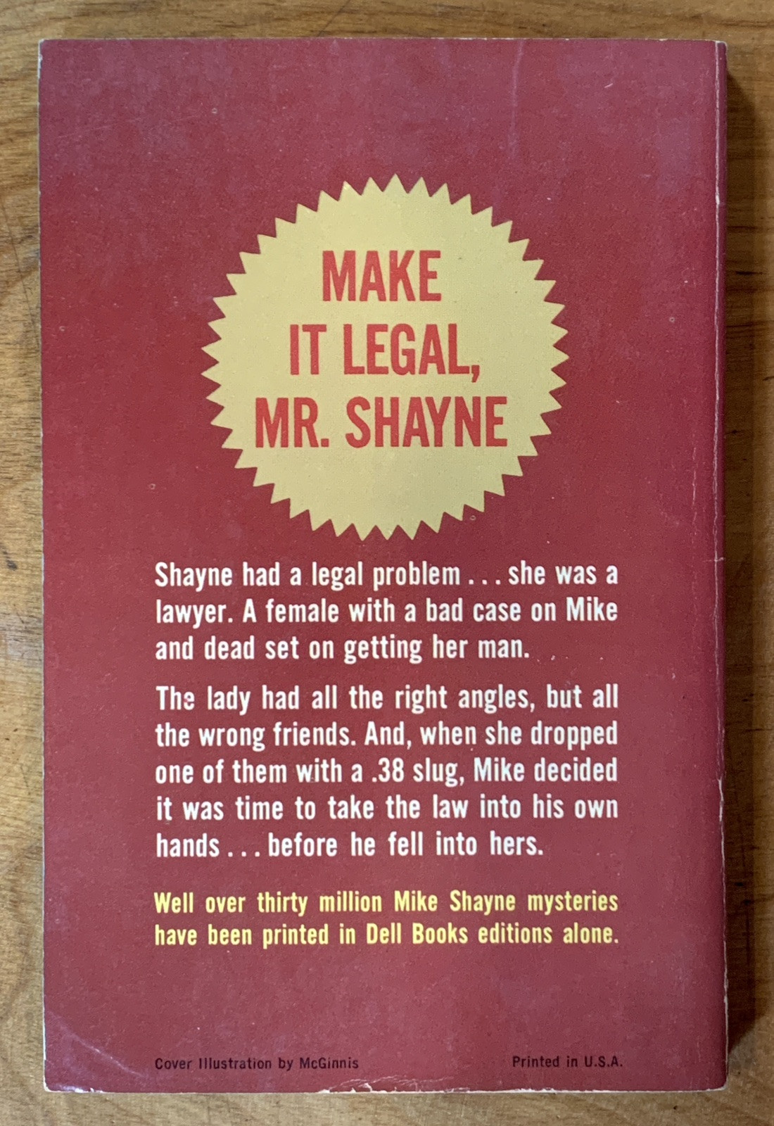 Heads You Lose by Brett Halliday - vintage 1965 Dell crime pb, McGinnis GGA