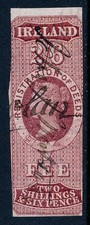 1861 Ireland 2/6 Registration of Deeds, revenue stamp, RD6 used, imperforate #2