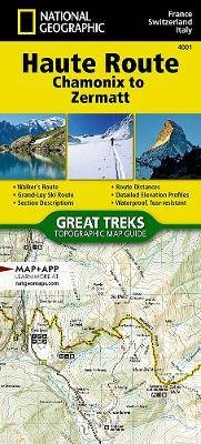 Haute Route Map (Chamonix to Zermatt), Nat Geo Map