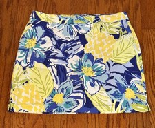 Rafaella Women Tropical Casual Large Pull On Skort Skirt Shorts Stretch Pockets