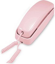 AT T 210 Basic Trimline Corded Phone Single Line No AC Power Required Pink