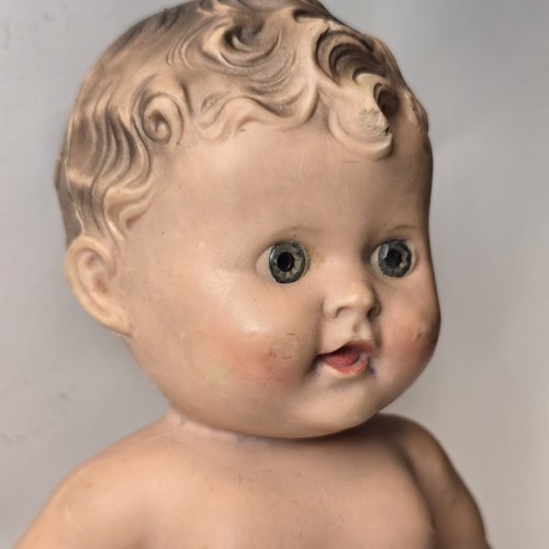 Vintage 1950s Rubber Doll Haunted Look Inset Eyes Squeaker Distressed Creepy 10" - Picture 18 of 24