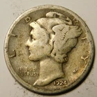 1924 D Mercury Dime G - VG   "Actual Coin Pictured - Not Cleaned"