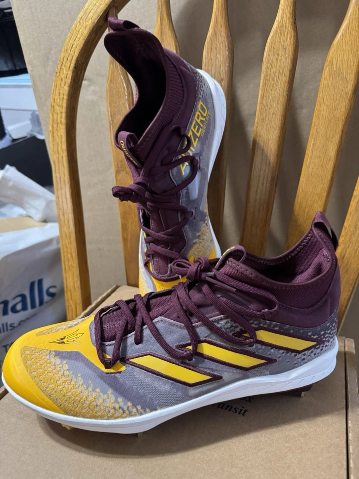 Botines de béisbol Adidas Afterburner Arizona State para hombre rojo dorado talla 12 IF1684 Foto 3 de 4