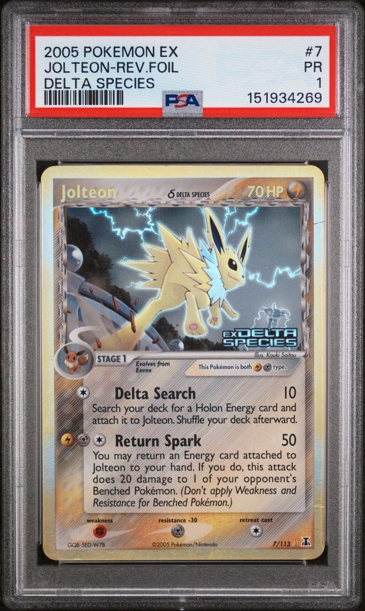 PSA 1 Jolteon [Reverse Holo] - 7/113 - Delta Species - Pokemon