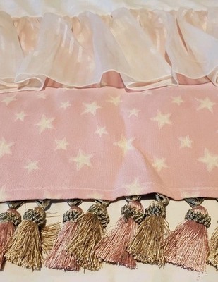 Glenna Jean Isabella Crib Skirt Pink & White Layers Tassels NEW