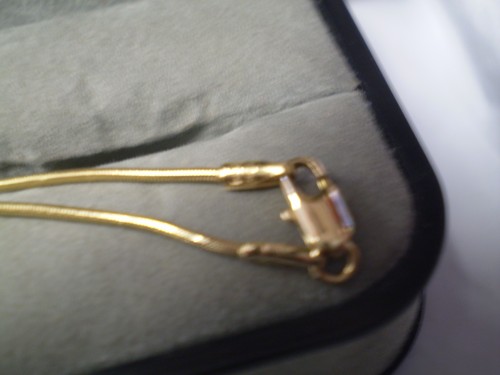14K Yellow Gold Ladies Link Necklace w/Diamond Solitaire Pendant 4.8 grams - Picture 3 of 3