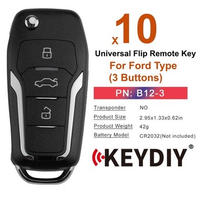 KEYDIY KD B12-3 KD Universal Flip Key Remote 3 Buttons for Ford Type for KD-X4