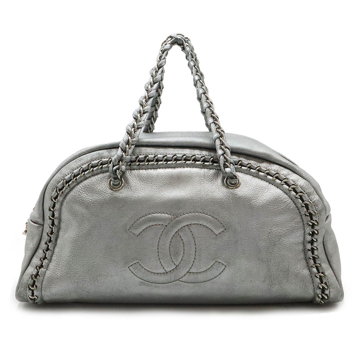 Chanel Coco Mark Boston Bag Leather Travel Handbag A31405 A31575