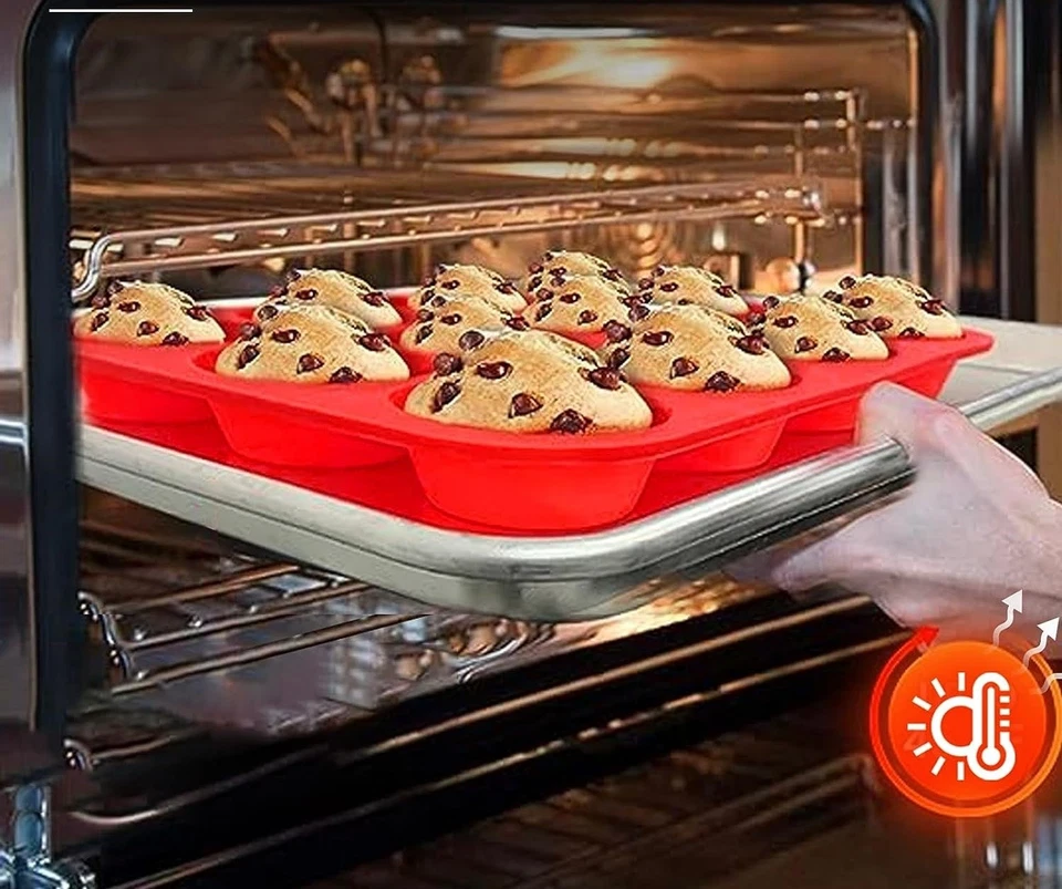 große Silikon Muffin Backform 30 cm Silikonform Muffinform für 12 Muffin - Bild 4 von 4