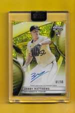 #0119 2025 T.Chrome Black Auto Gold Mini-Diamond Refractor Zebby Matthews 01/50