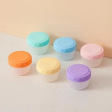Small Containers with Lids, Reusable Plastic Bowls for 2 oz, 6 pack, colorful