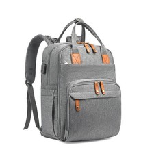 Multi-Use Diaper Bag with Baby Bed Structured Diaper Bag Backpack with Changing