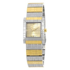 Versace Mosaic Quartz Diamond Gold Dial Ladies Watch VE9B00424