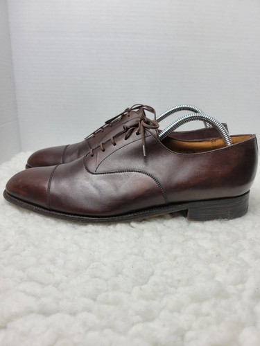 J.M. Weston Richelieu Men's Size 10 Oxford Brown Leather 300 Cap Toe Lace Shoes - Picture 4 of 12