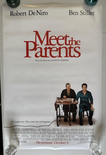 🎬 VINTAGE "Meet the Parents" 2000 Original Filmplakat 27x40 doppelseitig NEUWERTIG