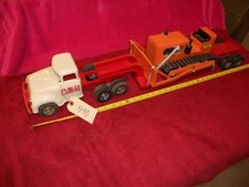 Custom Red diamond Lowboy Cab  an trailer Wth Tonka. Giant Dozer #440