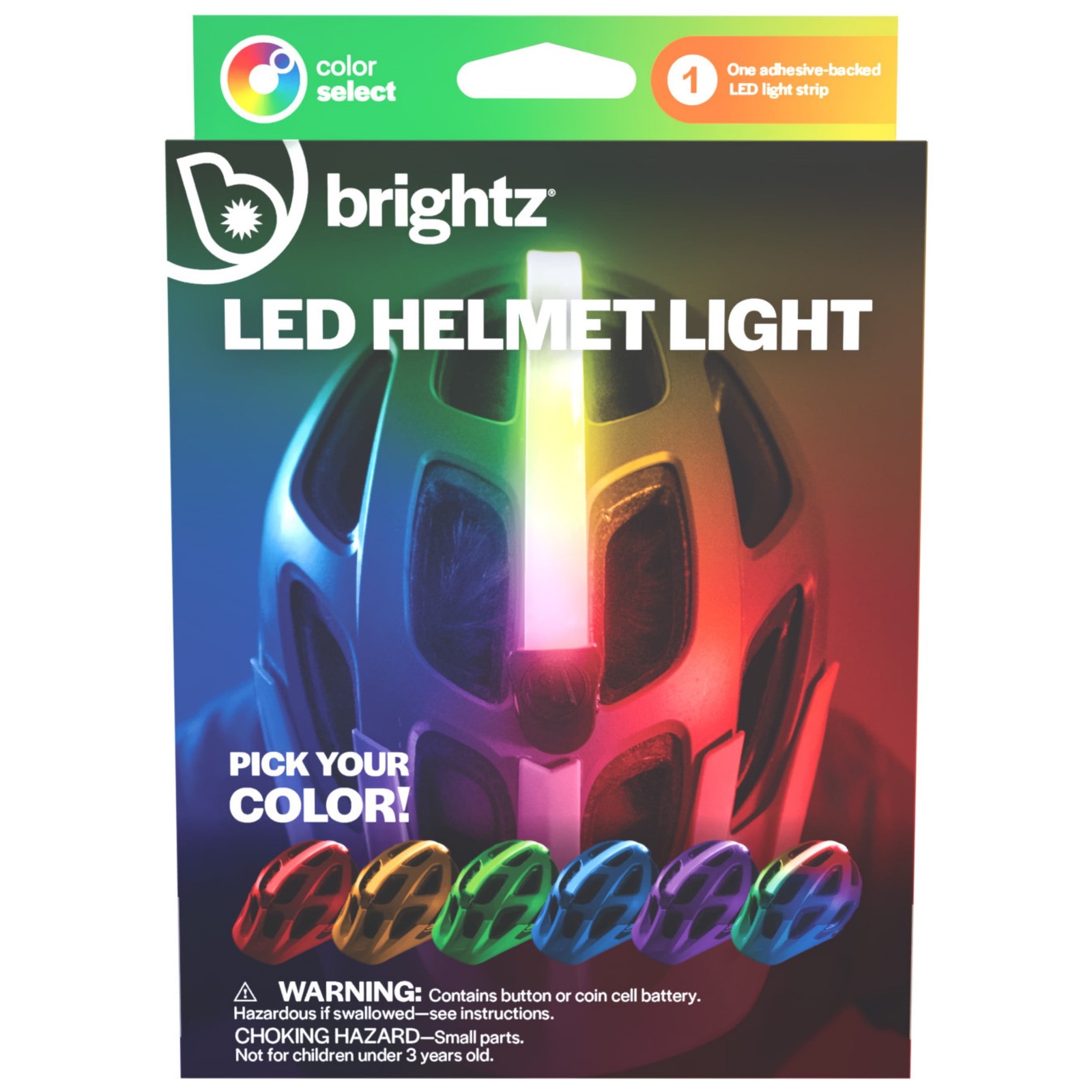  HelmetBrightz LED Bike Helmet Light, Flash & Constant Modes