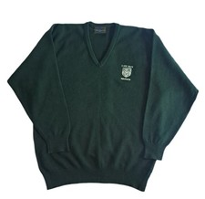 Glenmuir Pure Wool Men’s Golf Jumper Abersoch Vintage Green made in Scotland L