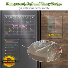JJPRO Fridge Dry Erase Calendar 12"x16", Monthly Weekly Meal Board