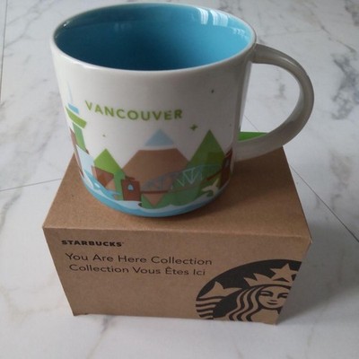 Starbucks You Are Here Vancouver Mug Ceramic Blue Inside Boxed New
