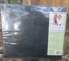 Markings Leatherette Scrapbook Album 8x8 Black Expandable NEW
