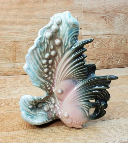 Hull Ebb Tide Vase Pottery Fish 7” Tall Vintage Original