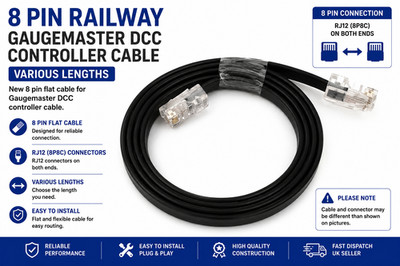 8 PIN RAILWAY GAUGEMASTER DCC CONTROLLER DATA CABLE