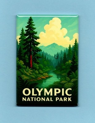 OLYMPIC NATIONAL PARK TRAVEL POSTER *2X3 FRIDGE MAGNET* WASHINGTON PENINSULA WA