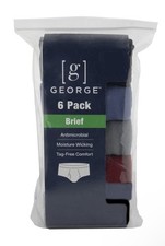 George Men's Briefs Size 2XL  (44-46) 5-Pack 100% Cotton Assorted Colors