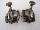 OLD NAVAJO STERLING SILVER & SPIDERWEBBED TURQUOISE EARRINGS — photo 4