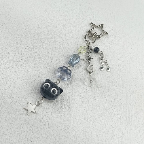 Kitten Paw Star Fish Beaded Keychain Jewelry Accessories Backpack Pendant Gift - Picture 6 of 8