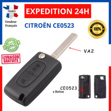 Coque Clé Plip CITROËN Berlingo C2 C3 C4 C5 C6 Lame Sans Rainure 2 Bouton CE0523