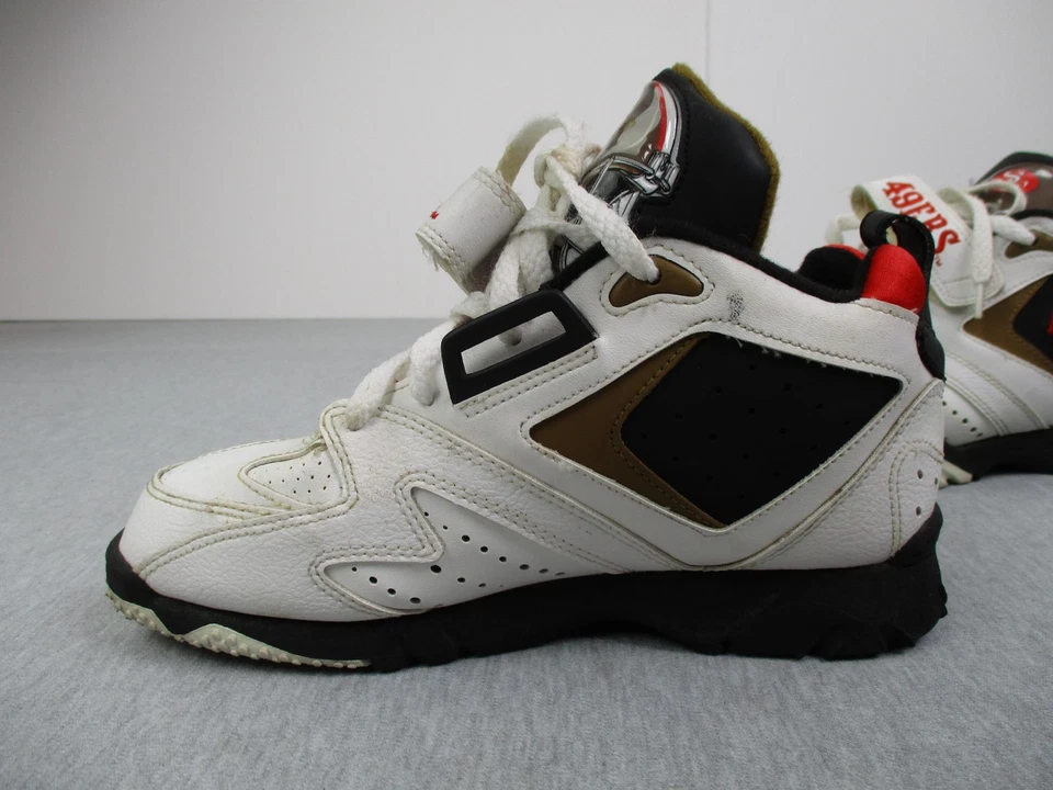 Vintage San Francisco 49ers Shoes Youth 4.5 White Red NFL Football Sneakers 90s - Image 3 of 4