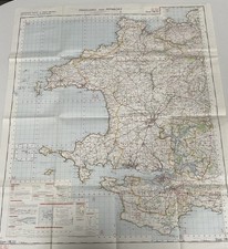  1970 - AERONAUTICAL TOPOGRAPHICAL LAMINATED AVIATION CHART FISHGUARD & PEMBROKE