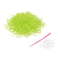 600Pcs Loom Rubber Band Kit with 25Pcs S-Clips and 1Pcs Hook, Fluorescent Yellow