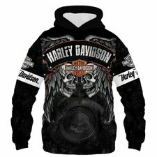 Harley Davidson 3D Hoodie, Harley Davidson Unisex Size Full Lightweight Hoodie