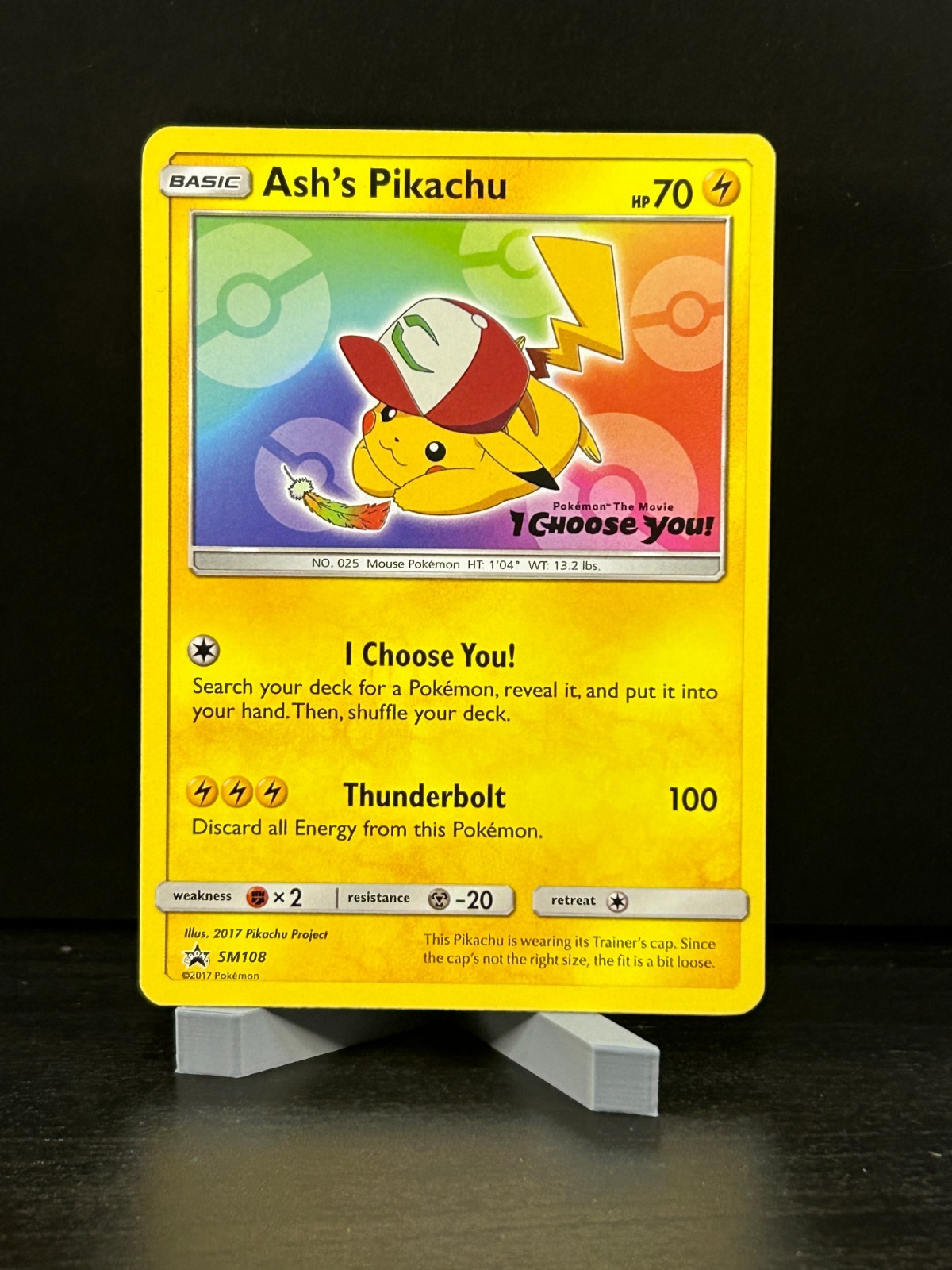 Pokemon Ash's Pikachu - SM108 - Promo - SM Black Star Promo SM Promos