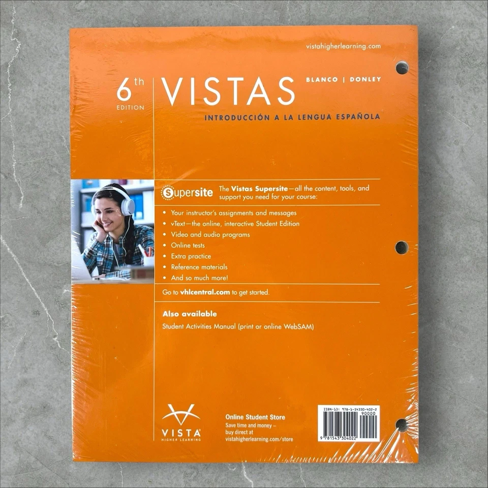 Vistas: Introduccion a la Lengua Espanola Lessons 1-10 6th Ed Loose Leaf Sealed - Image 2 of 4